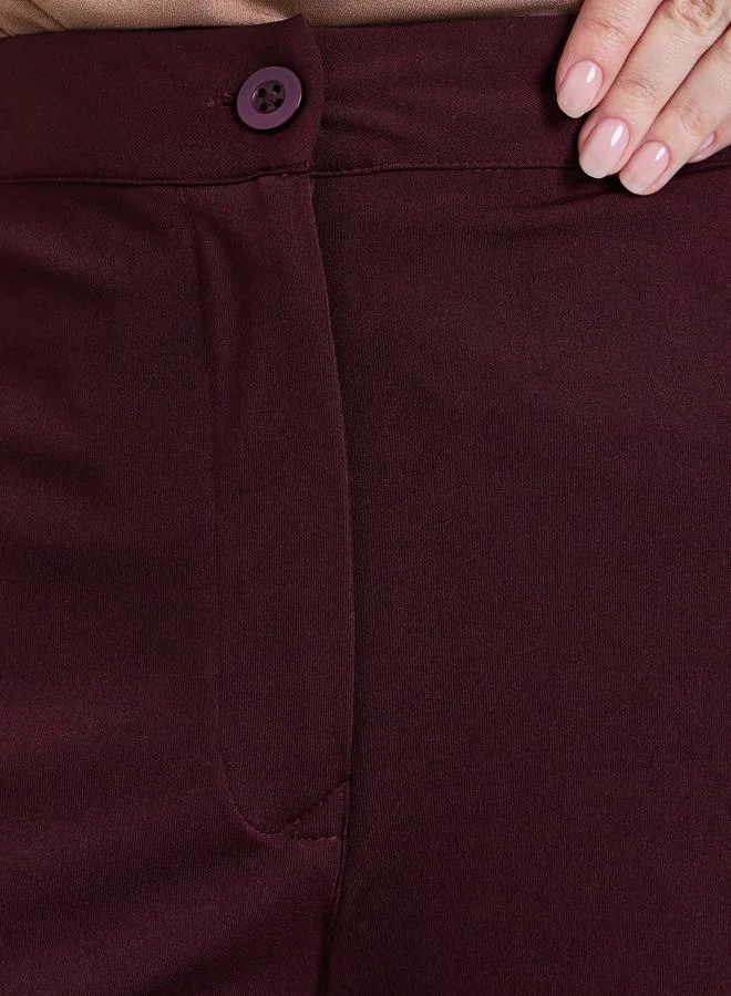 Styli Women Purple Wide Leg Trousers